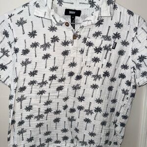 DKNY Ivory Shirt with Palm Tree Design